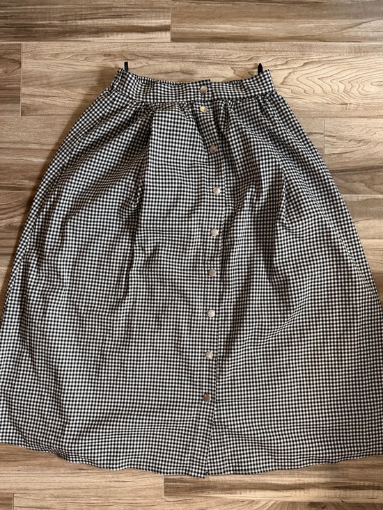 Other Dresses & Skirts - Black and White Gingham Button-Front Maxi Skirt